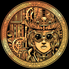 Girl in a steampunk style suit