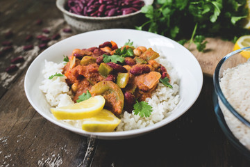 Kidney Bean Curry Food Preparation