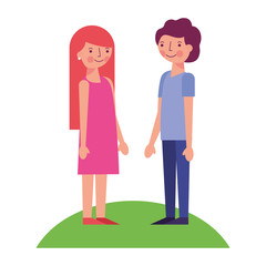 couple standing in the meadow