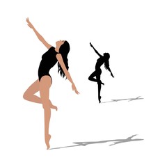 ballerina su sfondo bianco