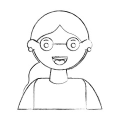 young woman with glasses avatar character
