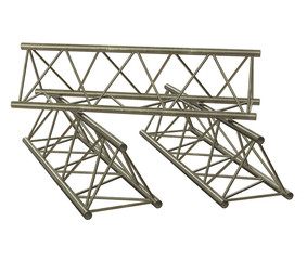 Metal truss girder element. 3d render isolated on white