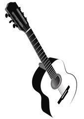 Fototapeta na wymiar Black and white image of acoustic guitar