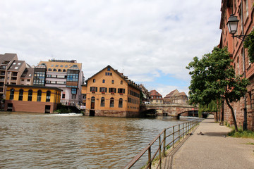 Am Fluss von Strassbourg mit Baum