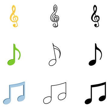 Vector Set of Music Notes Symbols.