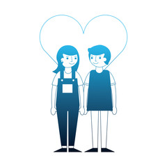 happy couple together in heart love