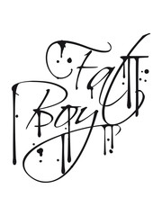 graffiti tropfen spray tattoo fat boy spruch mann fett dick clipart comic cartoon lustig training abnehmen ungesund diät essen hunger lecker fressen heißhunger rund groß