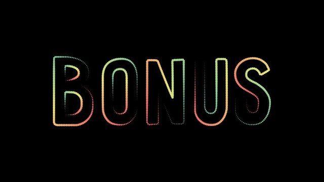 Bonus casino banner, first deposit bonus motion graphics animation revealer motion poster, banner text. Available in 4K FullHD and HD video render footage