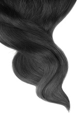 Black hair isolated on white background