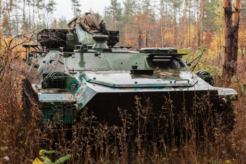 Ukraine Donbass military conflict armed forces and tanks to protect freedom and independence