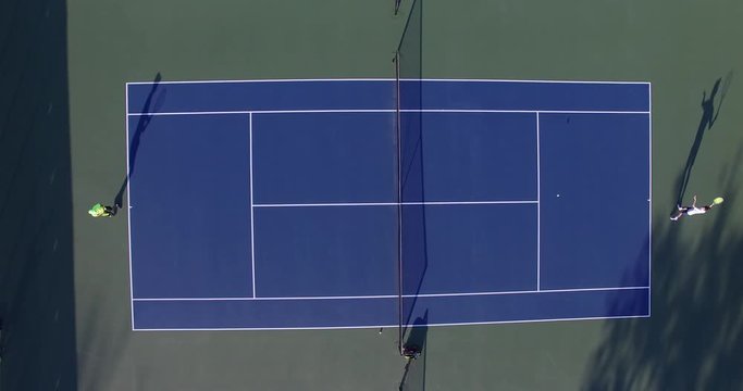 Tennis players during a match