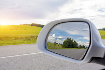Reflection in the rear view mirror