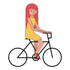 young woman riding bike recreation