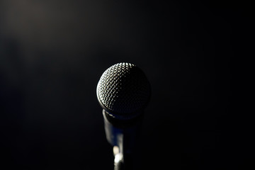 Singing microphone ready for singer