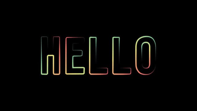 Hello motion graphics animation revealer motion poster, banner text. Available in 4K FullHD and HD video render footage
