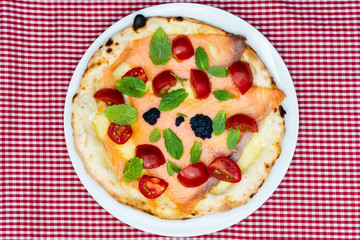 tasty pizza on a the table