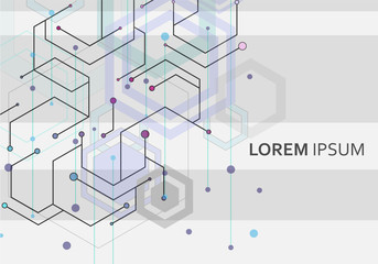 Science network pattern with connecting lines and dots