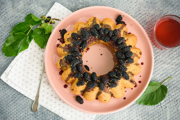 Berry cake with mulberry.