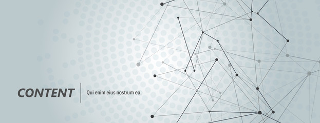 Abstract connecting dots and lines. Vector polygonal science and technology background