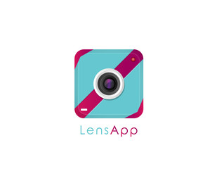 Photo camera icon app 3D logo