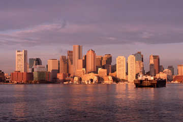 Fototapeta na wymiar Boston Harbor at dawn