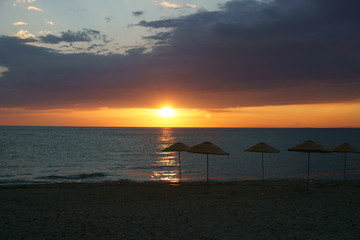 Sunset at an empty beach