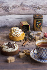 Cup of tea with cake