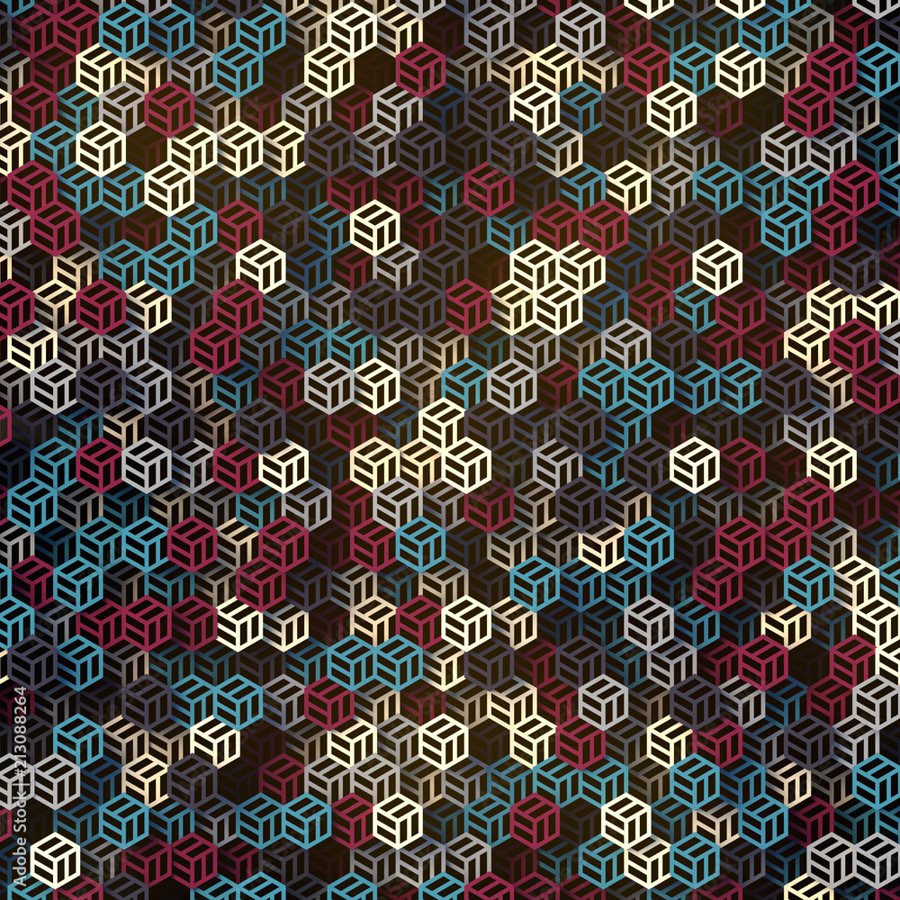 Aufkleber Multicolored abstract surface pattern. 3d rendering