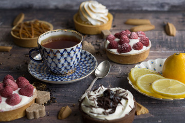 Cup of tea with cake
