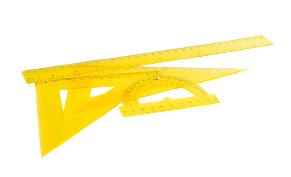 yellow ruler isolated