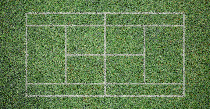 Tennis Grass Court Field Top View
