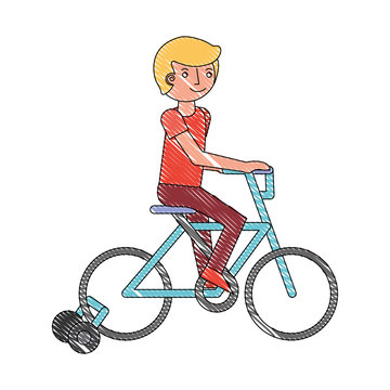 kid riding in the bicycle recreation activity