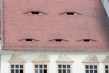 Spectacular romanian roofs with eyes in Transylvania