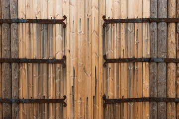 Details of a wooden gates of an ancient fort