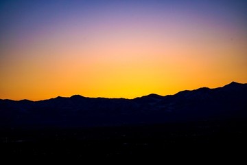 Spectrum Sunset with Mountain Range