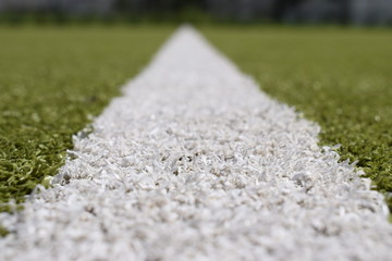 white line at football field