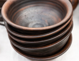 Pile of earthenware plates