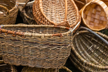 Pile of wicker baskets