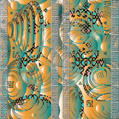 Modern abstract geometric 3d vector seamless pattern