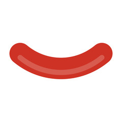 Sausage icon. Grilled sausage. Vector illustration flat design. Isolated on white background.