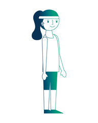 woman cartoon fitness activity in sportwear