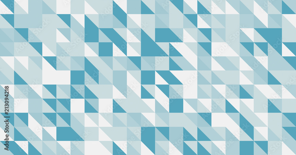 Poster blue triangle tiles flooring, seamless texture pattern background with random color. 3d illustration