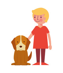little boy with dog mascot avatar character