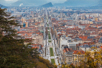 Obraz premium Grenoble. Aerial view of the city.