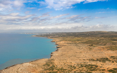 View from Cape Greco to Ayia Napa. Cyprus.
