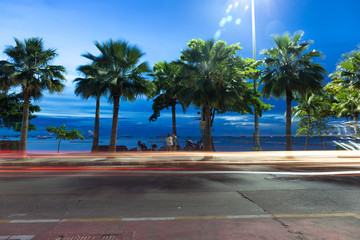 Holiday lights. Long exposure. Busy night streets