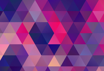 Bright ultraviolet geometric background with triangles of different shapes and scales. Triangulation pattern. 