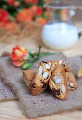 traditional Italian biscotti cookies, selective focus