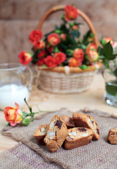 traditional Italian biscotti cookies, selective focus
