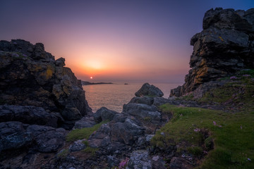 Sunset over the Cornish coast